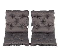 Mare WEH Set Cuscino Seduta e Schienale Cuscino Sedia: ca. 50 x 98 x 8 cm Cuscino Imbottito, Grigio, 50 x 98 x 10 cm