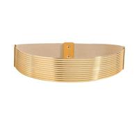 Marea Brava Cintura Elastica Dorata Larga per Donna - Corsetto Metallico Regolabile Lucido per Abiti, Feste e Matrimoni (87cm o 97cm) (87cm a 97cm)