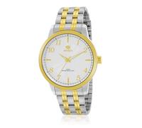 Marea Orologio B36177/3 - Orologio da uomo, design classico con tocchi moderni, in acciaio inox con lunetta e dettagli dorati, orologio da polso con quadrante argentato, 42 mm, argento, Bracciale