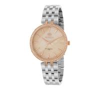 Marea Orologio da polso da donna, lunetta con cristalli, quadrante rosa dorato, cinturino in acciaio inox, impermeabile 3 ATM, Viola e argentato, Elegante