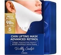 MAREE V Line - Maschera per lifting facciale al retinolo e nastro per sollevamento del collo, riduttore del doppio mento e modellatore della mascella, maschera facciale al collagene al retinolo per