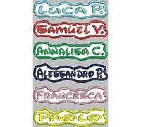 MAREL Patch 6 Pezzi Nome Bambino Bambina Asilo Grembiule Allegra cm 8,2 x 2 Toppa Ricamata