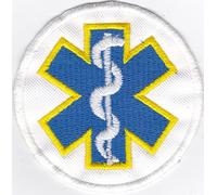 MAREL Patch Croce di ESCULAPIO CRI Stella della Vita diam cm 7 Toppa Ricamo -1137