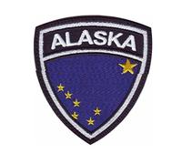 MAREL Patch Flag Bandiera Alaska Toppa termoadesiva Embroidery Ricamo cm 6,5 x 5,5-1460