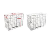 Marel Shop® - Cestelli Contenitori Portaposate 2 Pezzi con Vano Divisorio Base 130 mm x 55 mm Altezza 100 mm per Lavastoviglie compatibile con Vari Marchi