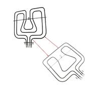 Marel Shop® - Elemento Riscaldante Resistenza per Forno compatibile con Electrolux Zanussi Rex 1650 W + 800 W 230 V 390 x 350 mm per Modelli: ZCC6653W - F50X - FRS50X - F50N