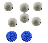 Marel Shop® - Kit palline universali ammorbidenti e antipiega 6 in lana bianche e altre 2 compatibile con tutte le asciugatrici