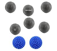 Marel Shop® - Kit palline universali ammorbidenti e antipiega 6 in lana grigie e 2 compatibile con tutte le asciugatrici
