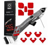 MARELI SERIE 7 - Spatola per Silicone Raschietto Togli Silicone Spatole per Silicone Calafataggio Flex Kit Silicone 7 in 1 Spatola Silicone Sigillante Professionale con Grout Remove per Bagno,Cucina