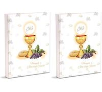 Mareli Vangelo e Atti degli Apostoli in copertina rigida con stampa Prima Comunione, Simboli Comunione (Confezione da 2)