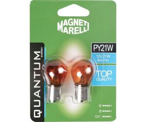 Marelli PY21W coppia lampadine auto arancioni 12V 21W attacco BAU15s