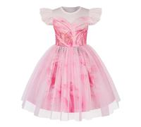 Marendyee Costume da principessa rosa per ragazze, travestimento da strega, per bambini, streghe, cosplay, festa mondiale del libro, scuola, ballo, festa di compleanno, 3-4 anni