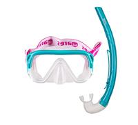 Mares Combo Keewee Junior - Set maschera e boccaglio bambini 8-14 anni, maschera a lente singola in silicone, boccaglio ergonomico con bocchino morbido
