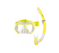 Mares Combo Pirate Neon - Set maschera e boccaglio bambini 8-14 anni, maschera Pirate ergonomica, boccaglio Fuji Junior semi-secco in silicone