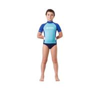 Mares Rash Guard Junior - Short Sleeve - Boy, Maglia Protettiva per Snorkeling e Nuoto con Manica Corta, Bambino Blu, M