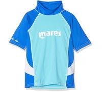 Mares Rash Guard Junior - Short Sleeve - Boy, Maglia Protettiva per Snorkeling e Nuoto con Manica Corta, Bambino, Blu, XS