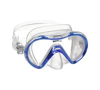 Mares Seahorse - Maschera per bambini mono-lente temperata, profilo basso, faciale in siliter e fibbie EZ Adjust 360°