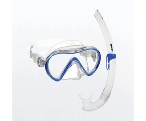 Mares Set Maschera E Boccaglio Snorkeling Vento Silicone Clear Blu