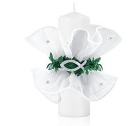 MARFOREVER Set di accessori per candele, perle antigoccia e legno di pesce di Cristo, decorazione per occasioni festive