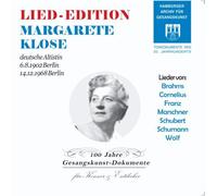 Margarete Klose Vol. 3: Brahms, Cornelius, Marschner, Schubert, Historical Recordings from 1941-43