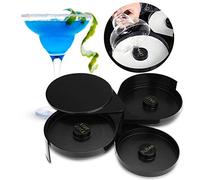 Margarita Salt Rimmer Bar Qualità Rimmer, Bar 3 Tier Zucchero Sale Rim Lime Vetro per Cocktail Barista Strumento Party Home Vassoi rotanti a 3 livelli neri Sale Zucchero Lime Succo Bar Rimmer