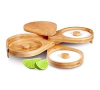 Margarita Salt Rimmer con coperchio girevole, 3 livelli di zucchero e sale Rimmer per cocktail in vetro in legno legno Rimmering per bevande, cocktail, martini, decorazioni di Halloween