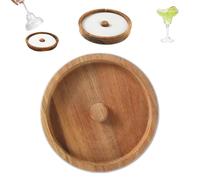 Margarita Salt Rimmer, Margarita Salt and Sugar Rimmer per cocktail, Cocktail Rimmer in legno, Rimmer portatile per zucchero, cocktail in legno, accessori per bar rotondi, accessori da barista per