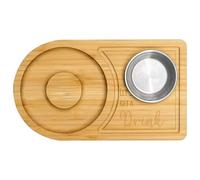 Margarita Salt Rimmer Set con legno di bambù, include una piccola ciotola in acciaio inox per limone, 4,72 in scanalatura rotonda per decorazioni cocktail