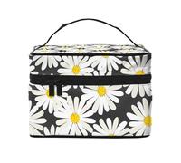 Margherita bianca nera, Borsa per il trucco Borsa per cosmetici Borsa da viaggio portatile da viaggio Astuccio per matite