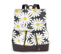 Margherita bianca nera,Zaino da donna, impermeabile, leggero, in pelle PU, alla moda, da viaggio