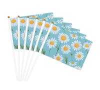 Margherita bianca su sfondo azzurro stampa convenienza bandiera palmare versatile bandiere palo feste sfilate decorazioni vacanze
