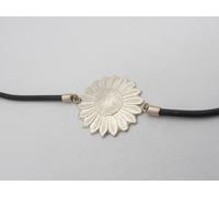 Margherita : Braccialetto in Argento 925 e Caucciù- Bracciale Fiore - Fiorellino