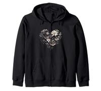 Margherita, Cuore, Amore, Fiore, Moda, B&W Felpa con Cappuccio
