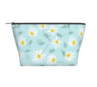 Margherita floreale delicata blu e bianca, Borsa da toilette Borsa per trucco Borsa per cosmetici Borsa da toilette da viaggio portatile