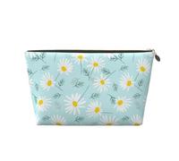 Margherita floreale delicata blu e bianca, Borsa per il trucco Borsa per cosmetici Borsa da toilette da viaggio portatile Borsa da toilette