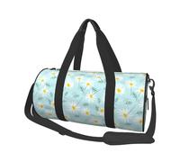 Margherita floreale delicata blu e bianca, Borsone da viaggio di grande capacità Borsa rotonda Borsa da viaggio sportiva Borsa da viaggio Borsa da fitness