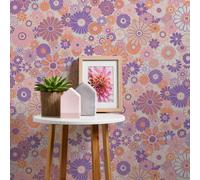 Margherita Floreale Parati Rosa Viola Rétro 39535-1 AS Creation Con Muro Vinile