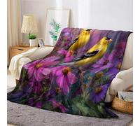Margherita Viola Coperta 70 x 100 cm Fiori e lucherino Stampa 3D Pile Flanella Morbido Plaid Peluche Soffice Caldo Coperta Decorativa per Bambini Ragazzi Ragazze e Adulti