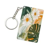 Margherite e Monstera Foglie Astratto Acrilico Portachiavi Moda Portachiavi Auto Catene Acriliche Tag Per Uomo Donna