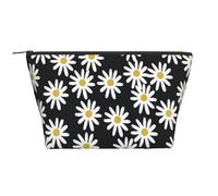 Margherite Fiori Fiori Floreali In Bianco E Nero Semplice, Borsa da toilette Borsa per trucco Borsa per cosmetici Borsa da toilette da viaggio portatile
