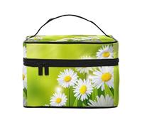 Margherite floreali dei fiori, Borsa per il trucco Borsa per cosmetici Borsa da viaggio portatile da viaggio Astuccio per matite