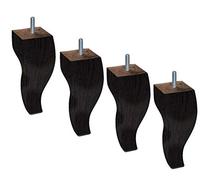 Margot Royal Luigi XV - Set di 4 basi in Legno wengé, 5,5 x 5,5 x 18 cm