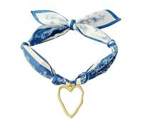 MarHermoso Collana a sciarpa per le donne collana girocollo semplice ciondolo amore fatto a mano gioielli regalo beige seta bandana alla moda vintage western bohemien, Medio, Placcato oro, Non pietra