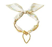 MarHermoso Collana a sciarpa per le donne collana girocollo semplice ciondolo amore fatto a mano gioielli regalo beige seta bandana alla moda vintage western bohemien, Medio, Placcato oro, Non pietra