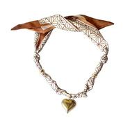 MarHermoso Collana girocollo da donna, alla moda, in acciaio inox, con ciondolo a forma di cuore, alla moda, vintage, fatto a mano, idea regalo, Medio, Placcato oro, Non pietra preziosa