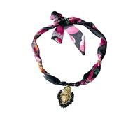 MarHermoso Collana girocollo da donna, alla moda, in acciaio inox, con ciondolo a forma di cuore in resina, alla moda, vintage, fatto a mano, idea regalo, Medio, Placcato oro, Non pietra preziosa