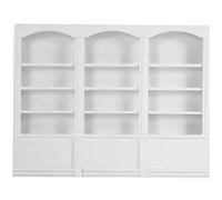 Marhynchus 1:12 Bookcase Dollhouse Mini Libreria Display Accessori per Bambole in Legno con una Bella Lavorazione per Decorazioni per Bambole per Bambini (WHITE)