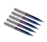 Marhynchus 2 Flauti Scanalature Diritte Punte a V Punte per Incisione in Acciaio Al Tungsteno 4 X 0,5 X 20 Mm Blu 5 Pezzi per Fresatura CNC Scritte Goffratura Apertura Fori Utenti della Lavorazione