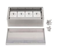 Marhynchus 4 Prese per Pavimenti a Pavimento 4 Gang Ploop Socket 4 Spina Presa a Pavimento in Acciaio Inossidabile Cassetta Elettrica Nascosta Scatola Incorporata 4000 W con Pannello PC