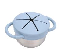 Marhynchus Baby SNACK Cup Coppa SNACK Contenitore SNACK Kids Standless Acciaio NO SPILL SNACK Bowl con Coperchio in Silicone per Alimenti per Bambini Pura di Purea di Frutta Yogurt Picnics (BLUE)